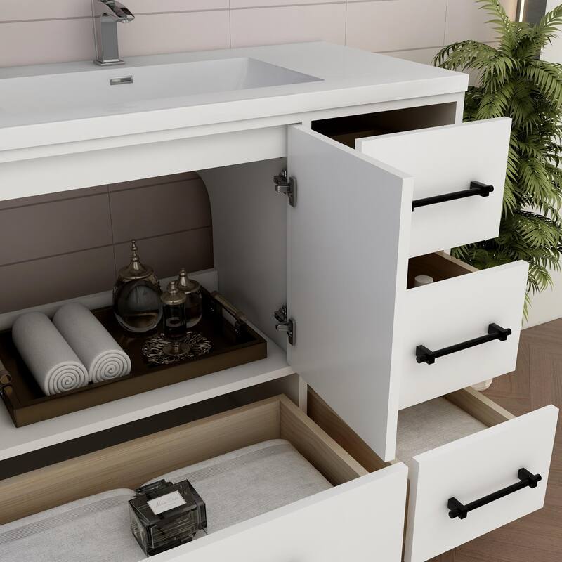 Victoria 42'' R Drawer Freestanding Vanity with Reinforced Acrylic Sink - 41.5