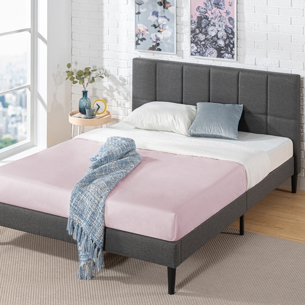 Priage by ZINUS Upholstered Square Stitched Platform Bed Frame