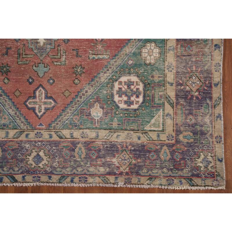 Distressed Tabriz Persian Antique Rug Home Décor Handmade Wool Carpet - 6'6" x 9'8"