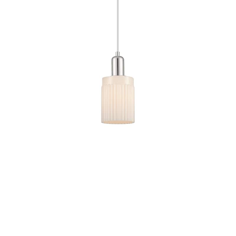 Innovations Lighting 716-1P-10-5 Hadley Pendant Hadley 5" Wide Mini - Polished Nickel / Matte White