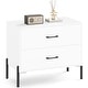 preview thumbnail 1 of 7, Gymax 2-Drawer Dresser w/Metal Legs & Handles Drawers & Anti-Tipping White - 2-drawer