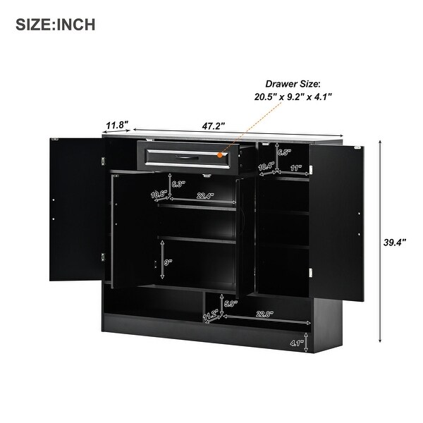 Shoe Cabinet with Adjustable Shelves, Shoe Storage Organizer with