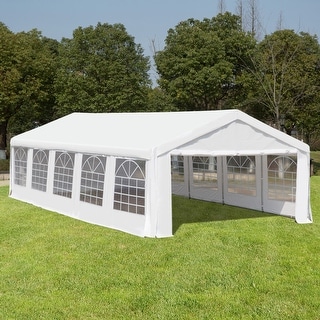 Outsunny White Heavy Duty Carport Canopy Wedding T