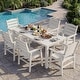 preview thumbnail 11 of 11, WINSOON 7-Piece HIPS All Weather Outdoor Patio Dining Sets with Umbrella Hole, 1-Table and 6-Chairs White