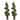 Set of 2 3.5 Foot High Potted Pre Lit Potted Spiral Trees - N/A