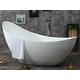 preview thumbnail 5 of 6, ALFI brand AB9951 73" White Solid Surface Smooth Resin Soaking Slipper Bathtub