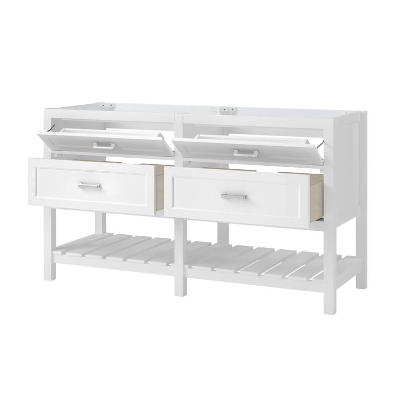 CRAFT + MAIN LSVT6122D-QBG Lawson 60" Free Standing Double Basin