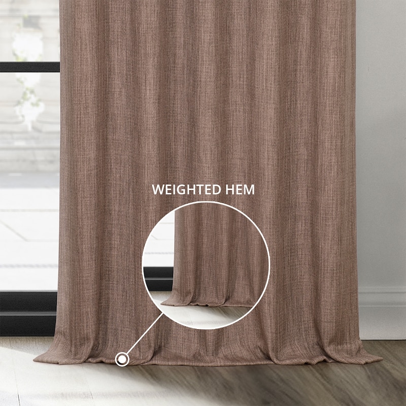 Exclusive Fabrics Textured Faux Linen Extra Wide Room Darkening Curtains for Bedroom & Living Room Curtains (1 Panel)