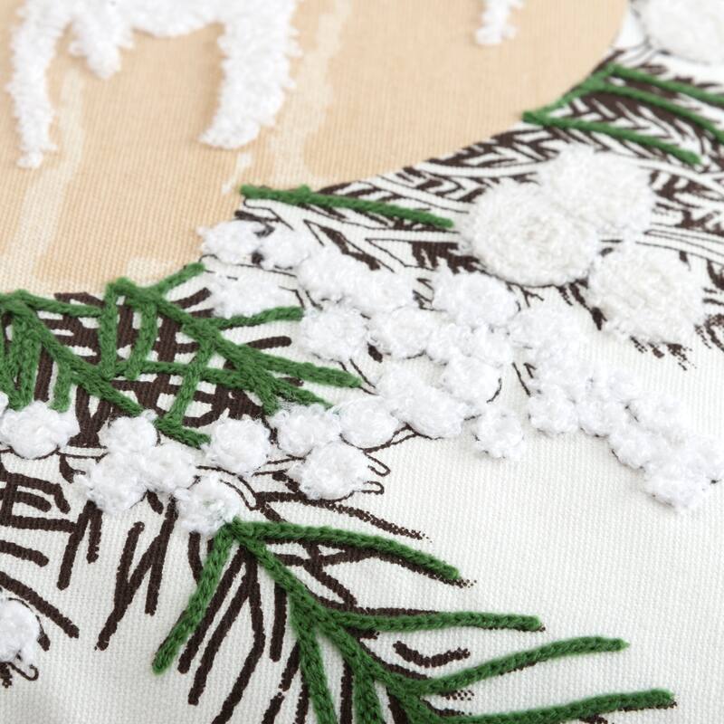 Rizzy Home Ivory/Green Screen Printed Pumpkin Throw Pillow Cover