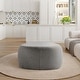 preview thumbnail 19 of 50, Leon 43" W Modern Oversized Chenille Triangular Cheese Ottoman