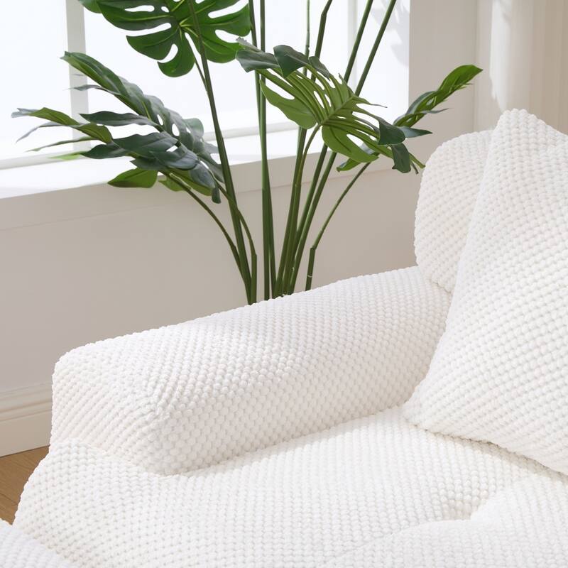 104.3" Modular Convertible Upholstered Sectional Sofa with Ottoman & Pillows