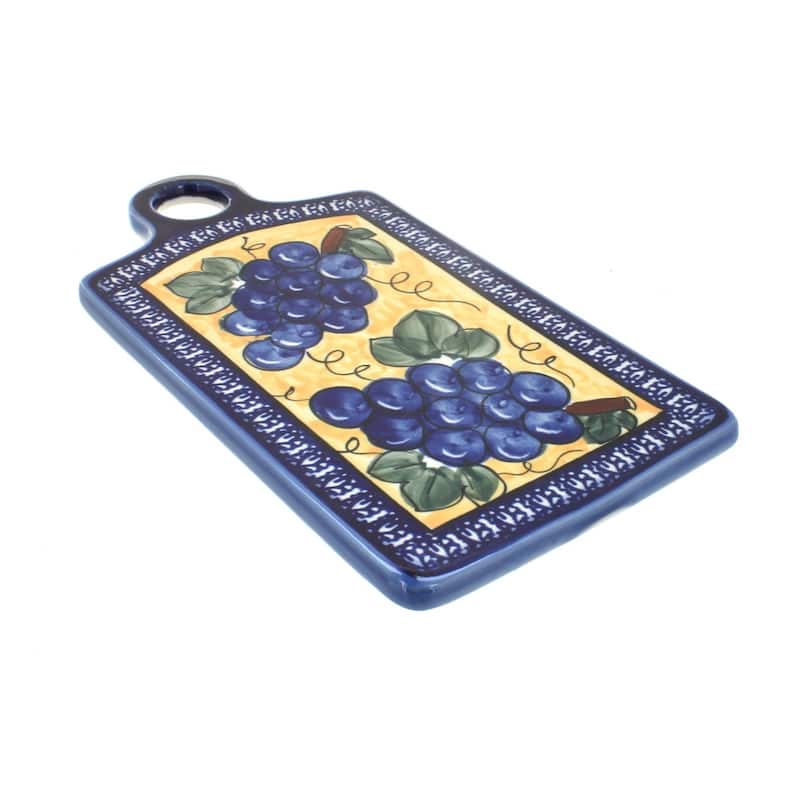 Blue Rose Polish Pottery 1064 Zaklady Cutting Board - Grapes