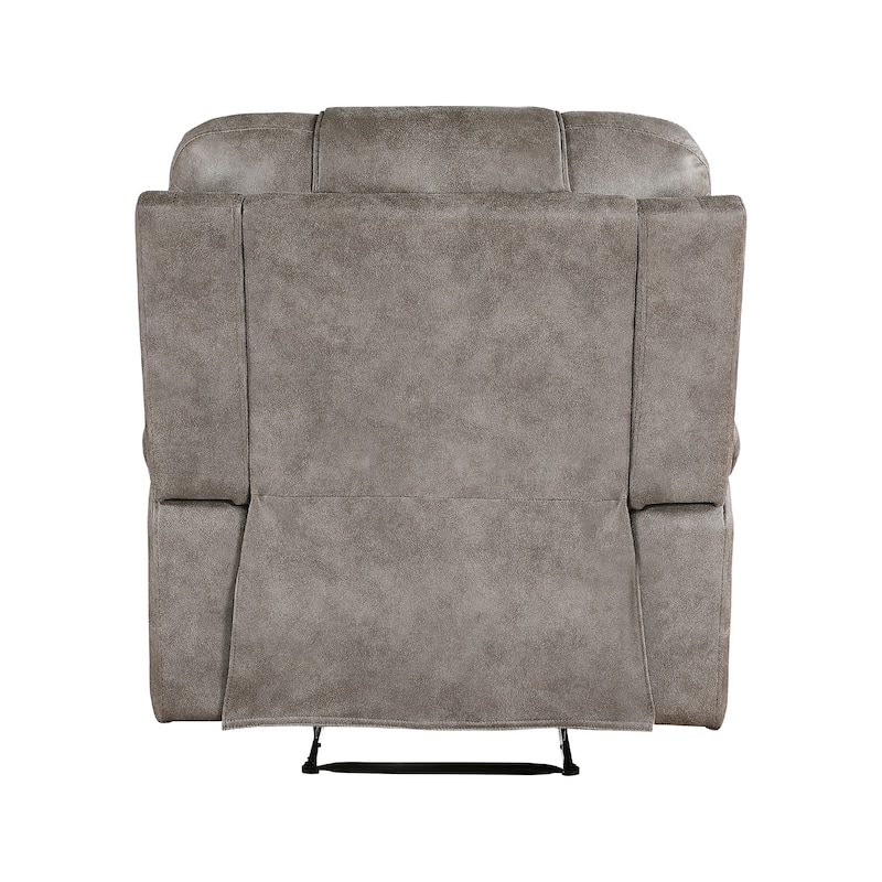 Erron Manual Reclining Chair, Gray Brown Microfiber, Foam Cushions