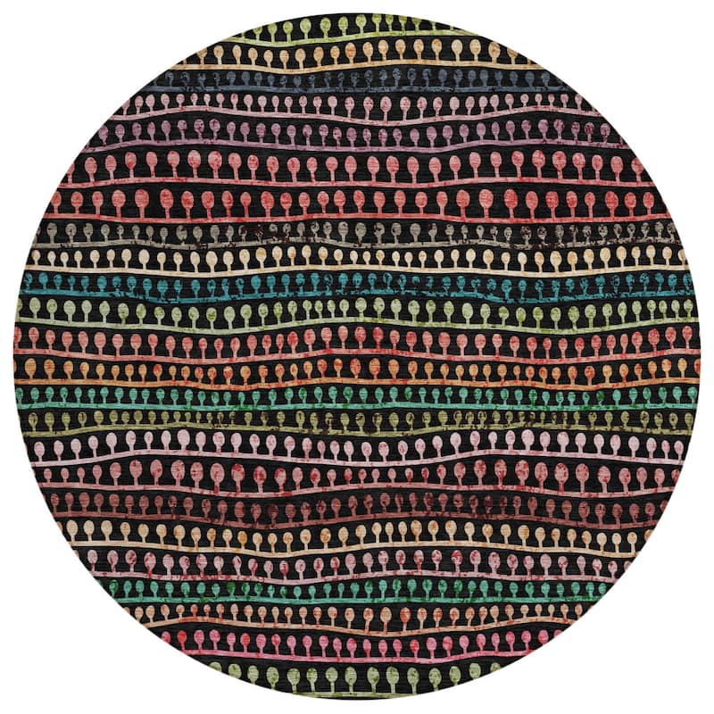 HomeRoots Striped Transitional Rectangle Outdoor Rug