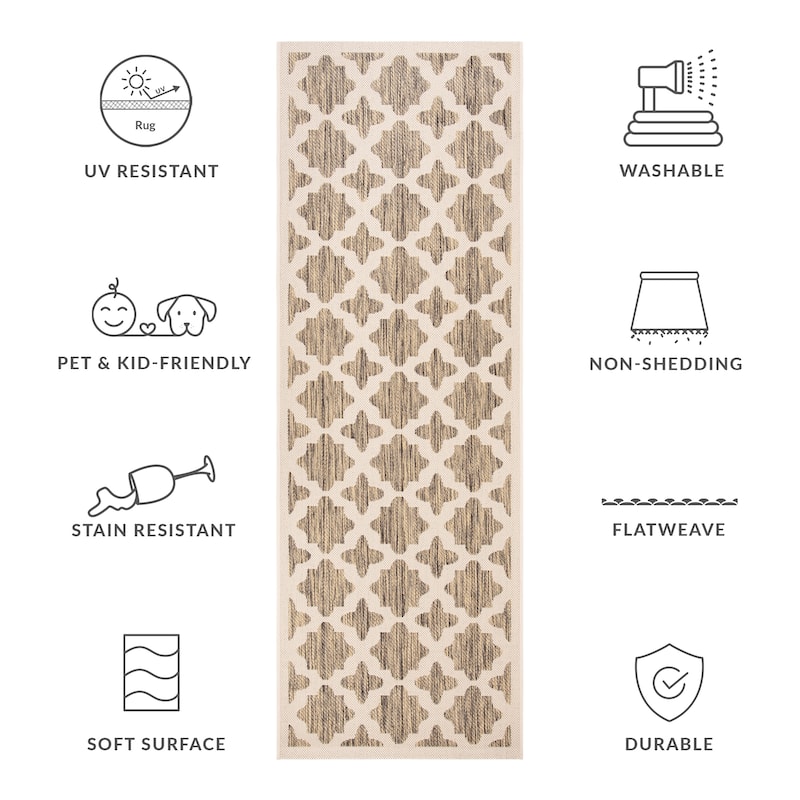SAFAVIEH Courtyard Myrianne Indoor/ Outdoor Waterproof Patio Backyard Rug
