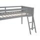 preview thumbnail 7 of 30, Twin Size Wood Loft Bed with Flexible Ladder Placement, Guardrails, and Slide - Gray, Space-Saving Design for Play and Rest