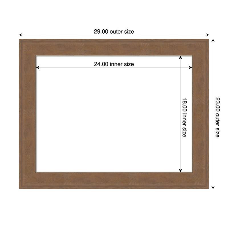 Amanti Art Alta Brown Grey Framed Dry Erase Magnetic Board - 29 x 23 in - Alta Medium Brown