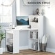 preview thumbnail 4 of 7, Modern Home Office Desk with 6-Tier Storage Shelves, 47" Writing Table with Bookshelf