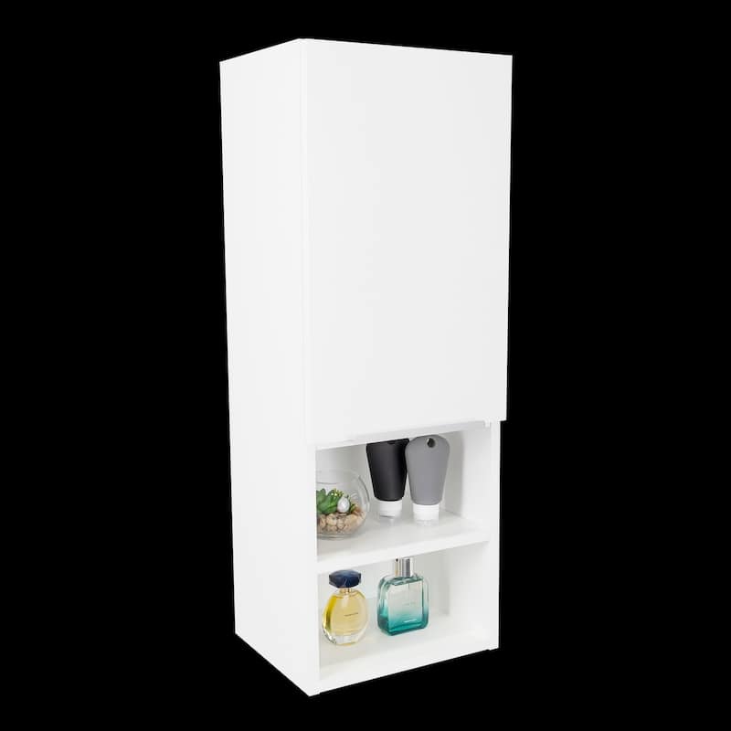 TUHOME Mila Wall-Mounted Bathroom Medicine Cabinet with Open & Closed Storage