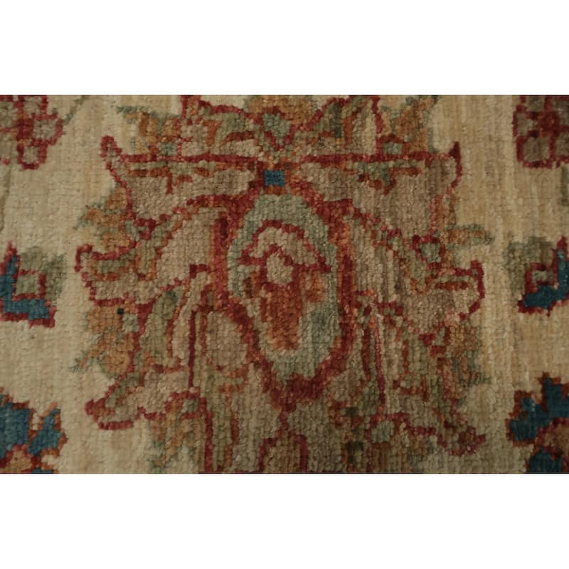 Hand Knotted Oriental 100% Wool Carpet Traditional All-Over Black Peshawar Area Rug - 10' 4'' X 7' 0''