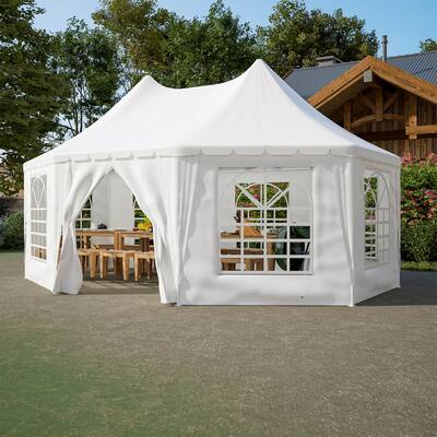 GDFStudio - Nashua Waterproof Event Protection Outdoor Gazebo Pavilion Shelter Tent