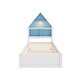 preview thumbnail 5 of 16, Twin Size Platform Bed with Bookcase Headboard,LED and Twin Trundle