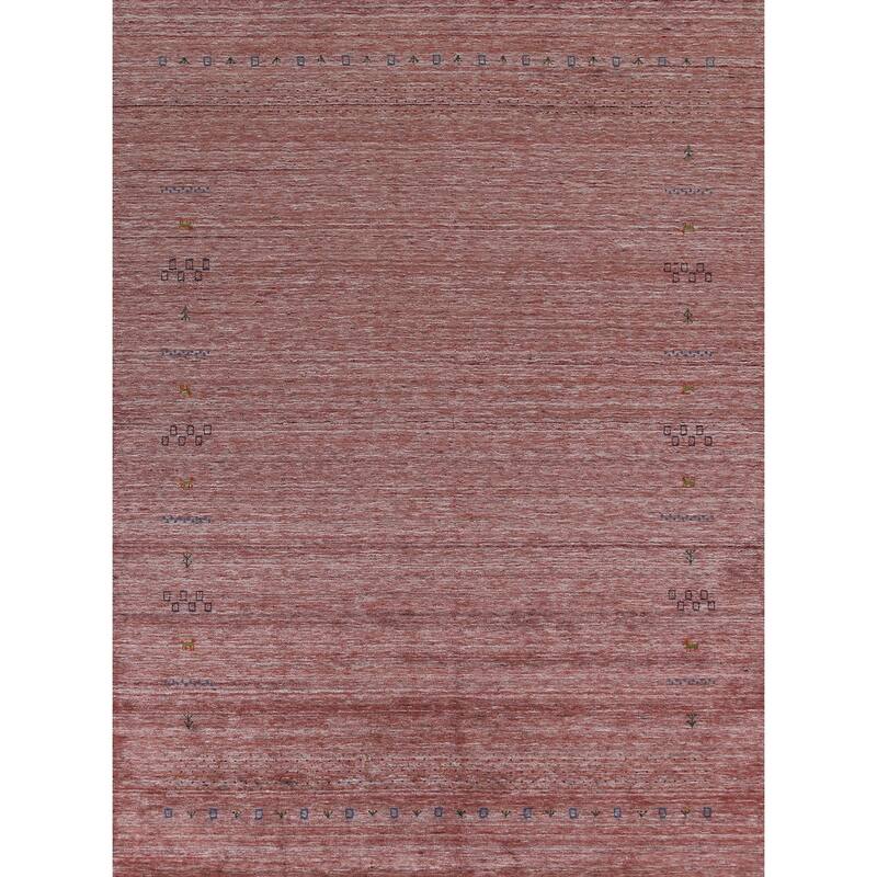 Hand Knotted Oriental 100% Wool Carpet Tribal Tribal Peach Gabbeh Area Rug - 11' 3'' X 9' 1''