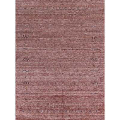 Hand Knotted Oriental 100% Wool Carpet Tribal Tribal Peach Gabbeh Area Rug - 11' 3'' X 9' 1''