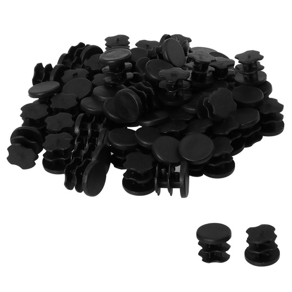 Plastic Round Tube Insert Glide End Cap Pad 12mm 0.47" OD 70pcs Black Furniture Tool Table Stool Feet Protector Anti Scratch