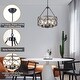 preview thumbnail 7 of 34, 4-Light Circle Hanging Candlestick Linear Foyer Chandelier Lighting Fixture for Dining Room Kitchen Island