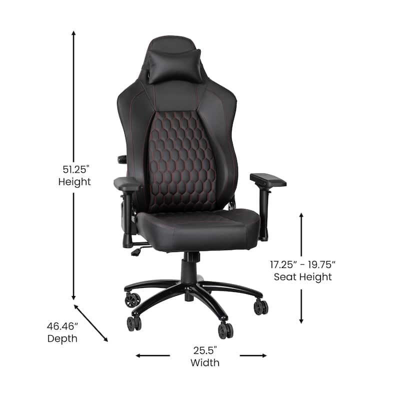 Ergonomic Gaming Chair with 4D Armrests, Headrest, & Lumbar Support