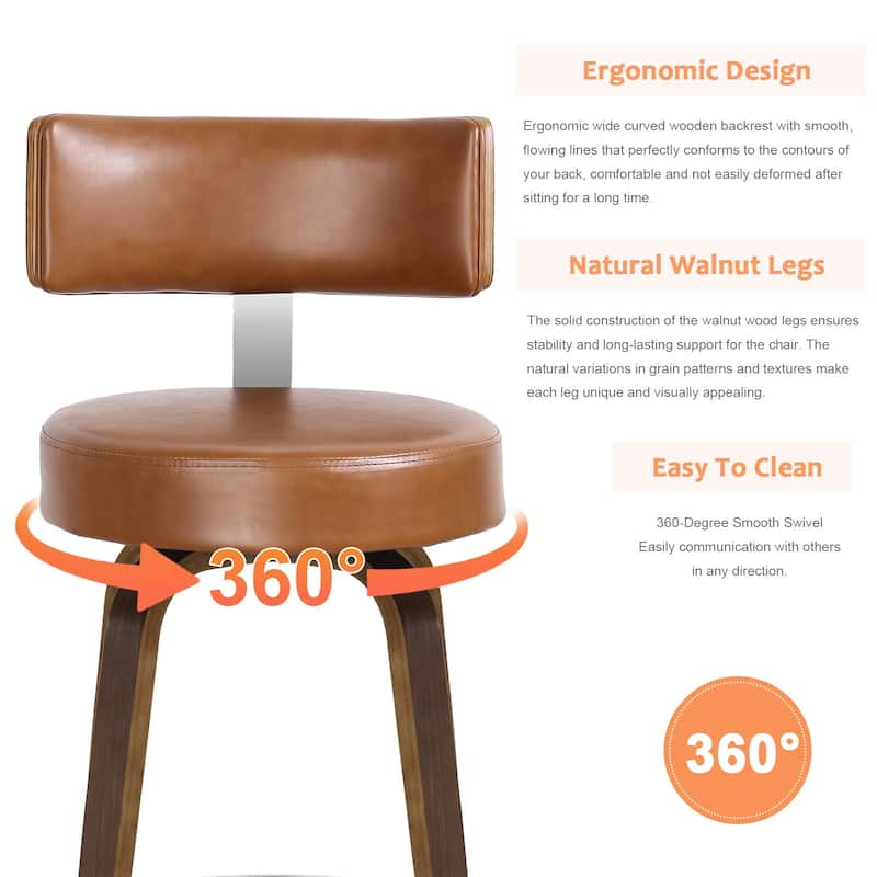 Faux Leather Upholstered Swivel Counter/ Bar Stools Set of 1/2/4