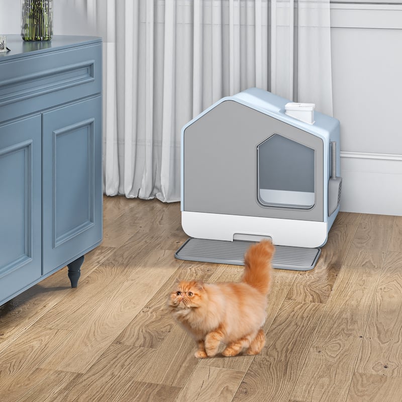 Moasis House-Like Cat Litter Box with Pads