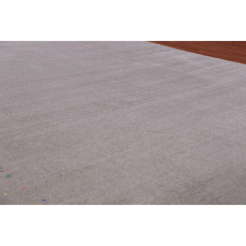 Hand Knotted Oriental 100% Wool Carpet Tribal Tribal Greys & Charcoal Gabbeh Area Rug - 9' 11'' X 8' 1''