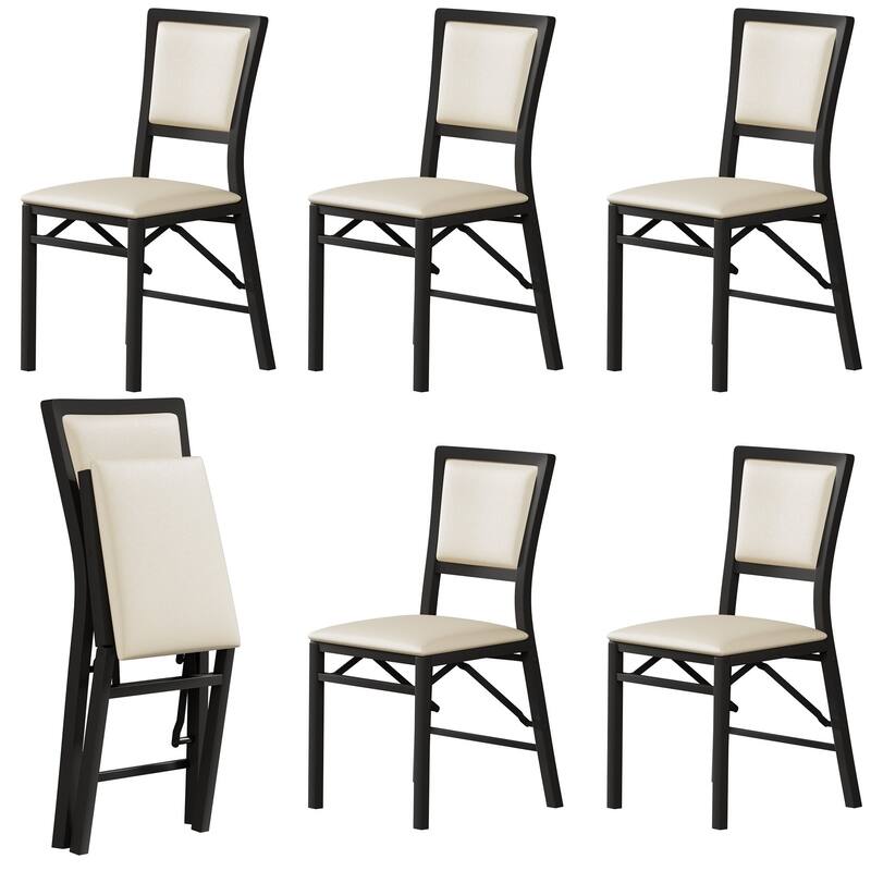 VECELO Folding Dining Chairs Set of 2/4/6 with Cushion Parson Classic Upholstered Folding Chairs Modern 33" Parson Chairs