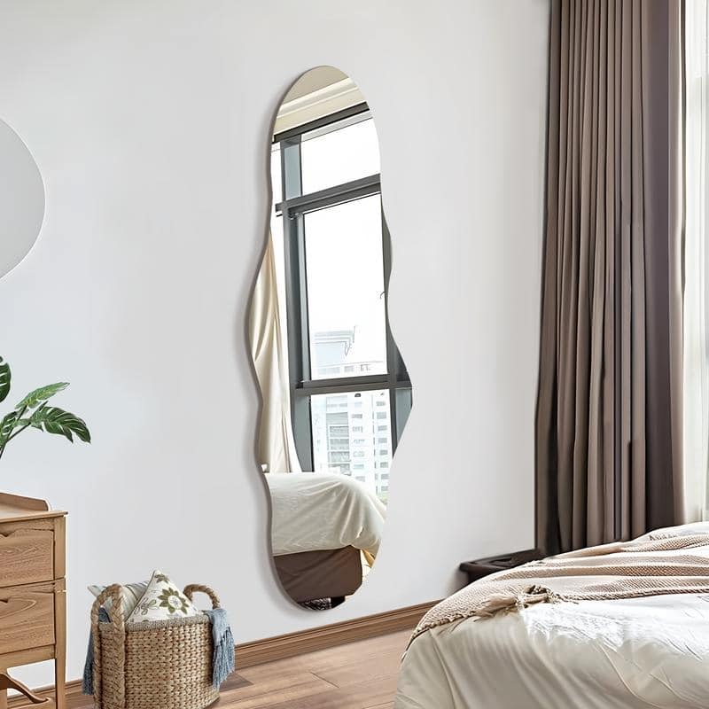 Irregular Cloud Frameless Wall Mirror Wall Mounted Modern Decorative Hanging for Bathroom Bedroom Living Room Entryway