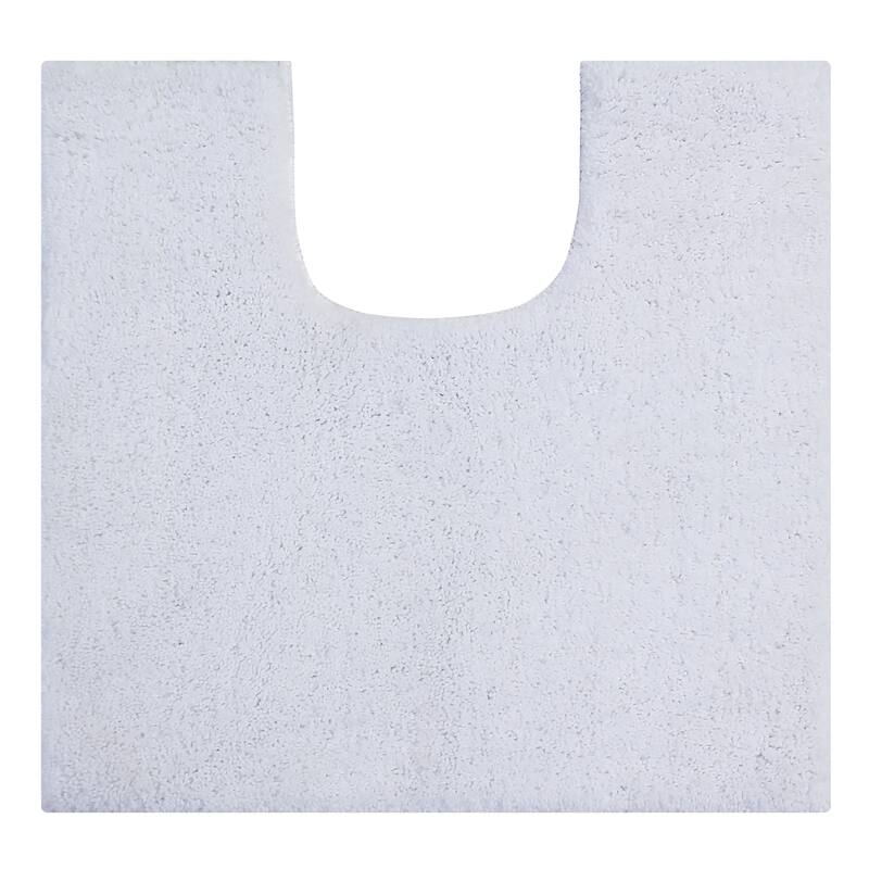 Better Trends Bath Rug 100% Micro Polyester Tufted Anti-Skid Latex Backing Bathroom Rugs for Shower, Sink Bath Mats Micro Plush - 20" x 20" Contour - White