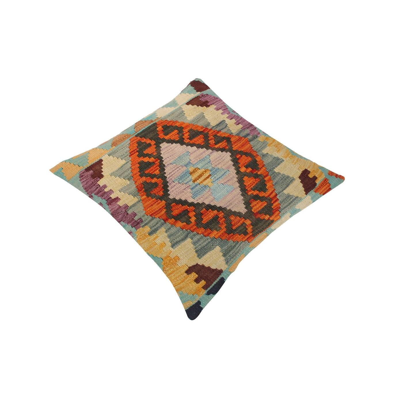 Bauhaus Heath HandWoven Turkish Kilim Throw Pillow 18 in. x 18 in. Bed Bath & Beyond 32525374