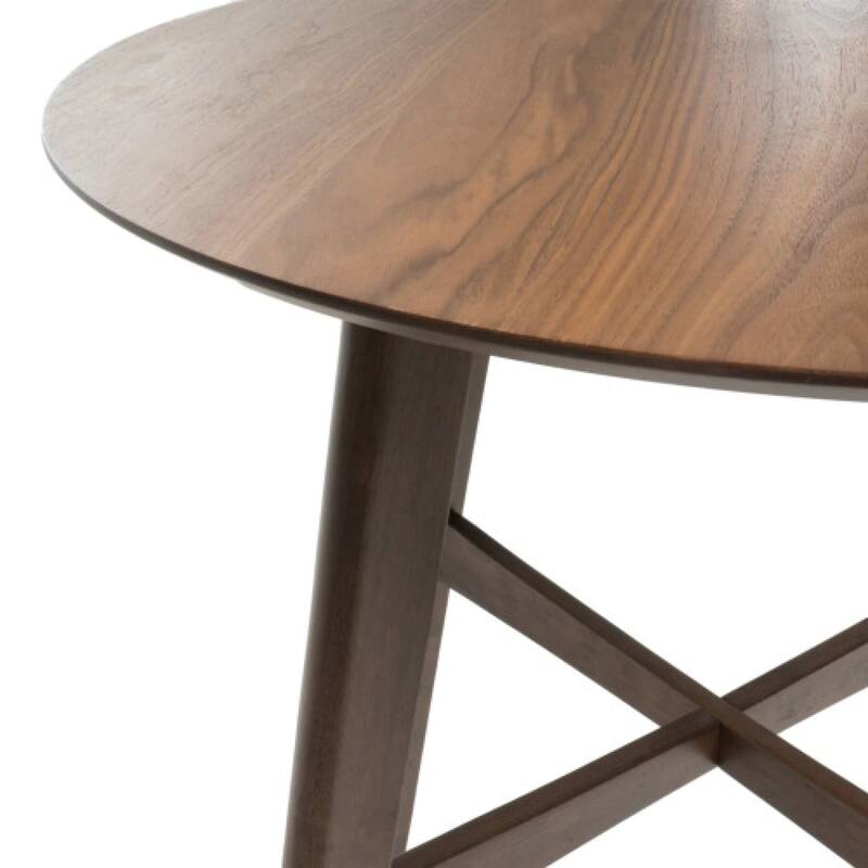 Roomfitters Mid-Century Modern Round Bar Table with Tapered Legs, 42 Inch High, Natural