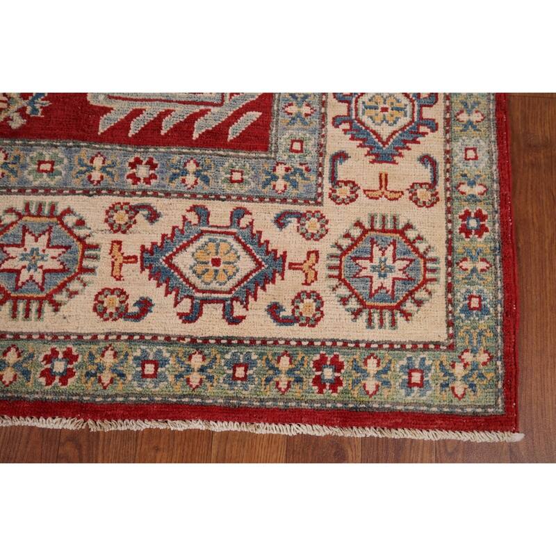 Traditional Kazak Area Rug Hand-Knotted Wool Carpet - 5'1" x 7'0"