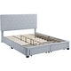 preview thumbnail 2 of 14, Honeycomb Modern Grey Velvet Headboard Storage Guest Bed by Furniture of America