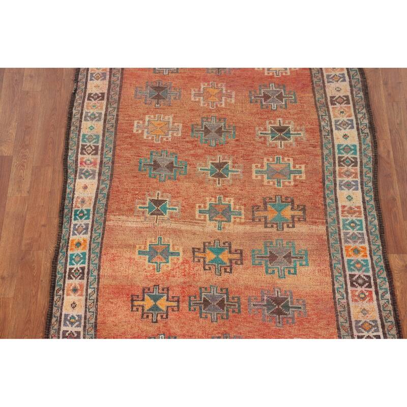 Geometric Shiraz Persian Accent Rug Hand-Knotted Wool Carpet - 4'4" x 6'4"