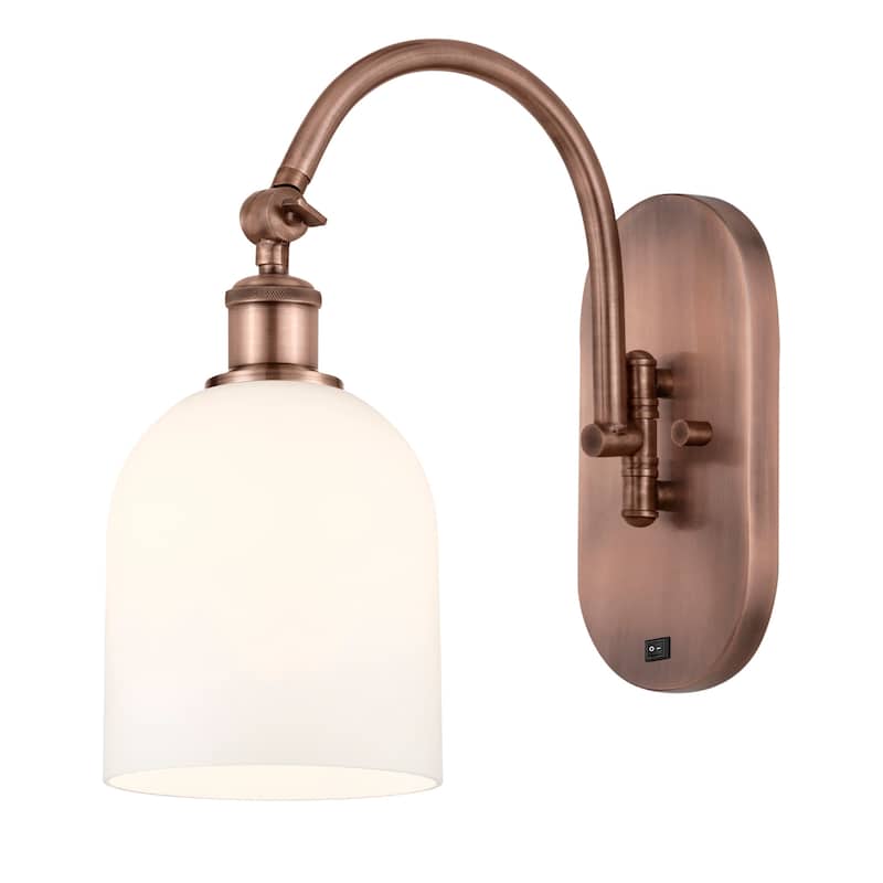 Innovations Lighting 518-1W-13-6 Bella Sconce Bella 13" Tall Wall - Antique Copper / Gloss White