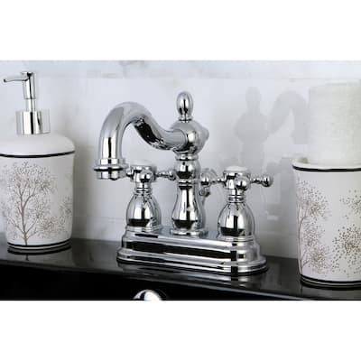 Kingston Brass Heritage Two-Handle 3-Hole Deck Mount 4 in. Centerset Bathroom Faucet