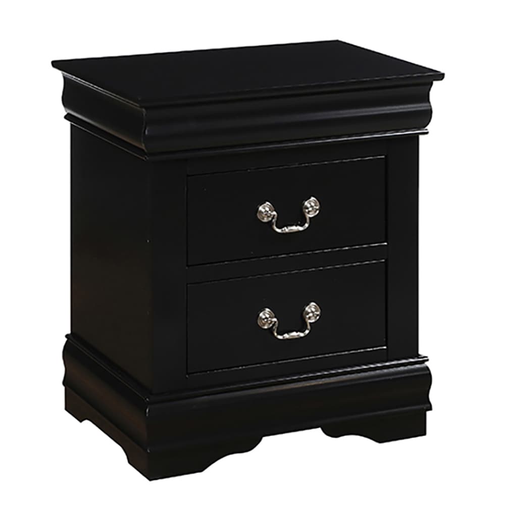 Two-Drawer Nightstand, Black Finish