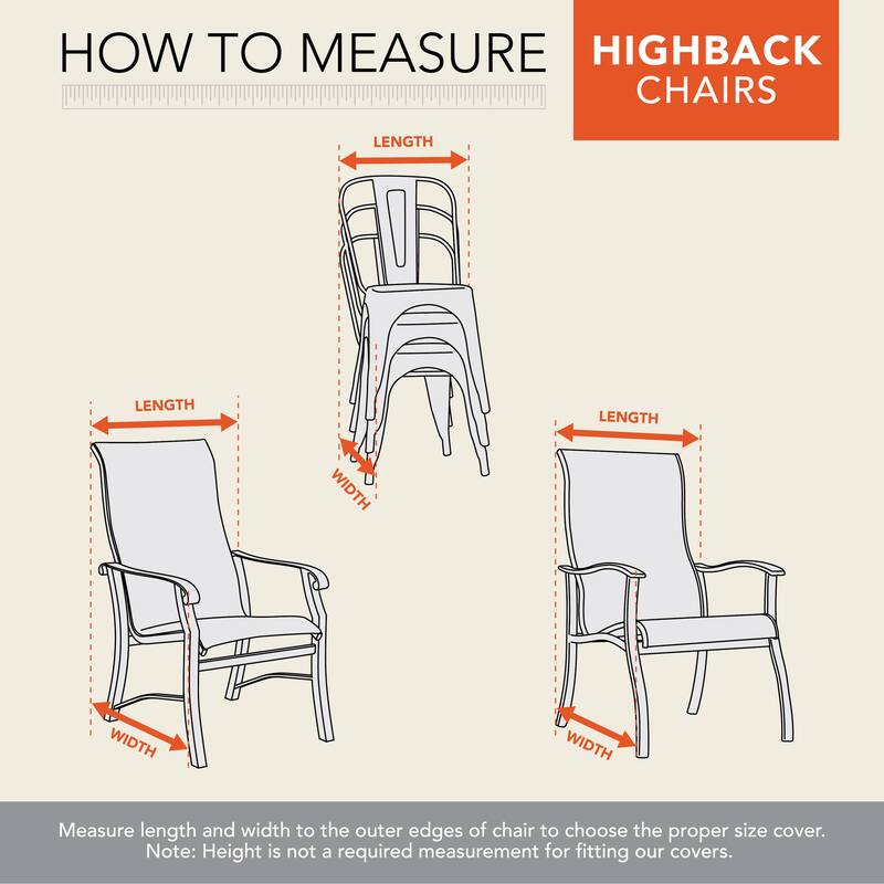 Modern Leisure® Garrison Stackable/High Back Bar Chair Cover, 2-Pack, Waterproof, 27"L x 27"W x 49"H, Heather Gray