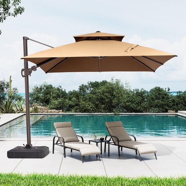 deluxe offset patio umbrella Shop 9F Market by Galtech Superior shade solution for large patios 912 ft Sunbrella Umbrella, Large