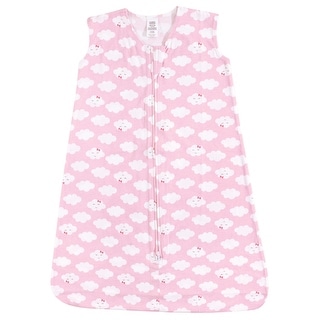 Luvable Friends Baby Girl Sleeveless Jersey Cotton Sleeping Bag, Sack, Blanket, Girl Clouds Jersey