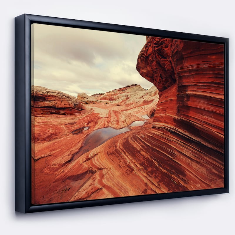Designart "Vermillion Cliffs At Dawn View" Oversized Landscape Framed Canvas Art