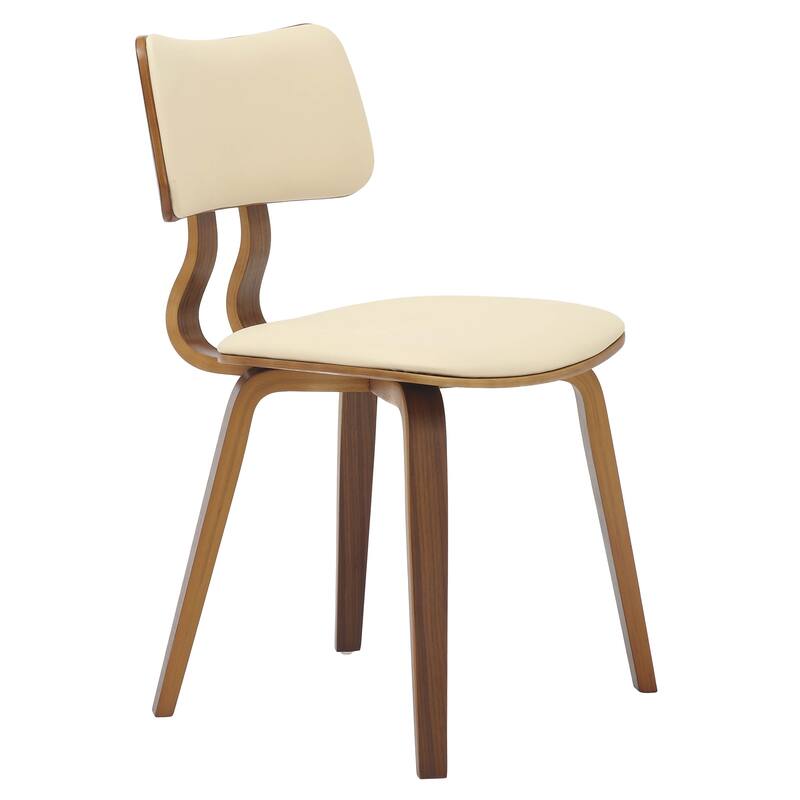 5-Piece Dining Set with 47-Inch Round Walnut Dining Table and 4 Leather Accent Side Chairs
